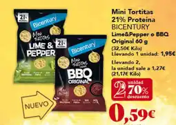 Gadis BICENTURY Mini Tortitas 21% Proteína Lime&Pepper o BBQ Original oferta