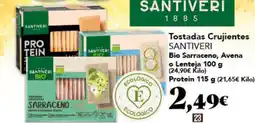 Gadis SANTIVERI Tostadas Crujientes Bio Sarraceno, Avena o Lenteja oferta