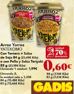 Gadis YATEKOMO Arroz Yarroz oferta