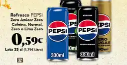 Gadis PEPSI Refresco Zero Azúcar Zero Cafeína, Normal, Zero o Lima Zero oferta