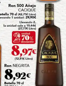Gadis CACIQUE Ron 500 Añejo oferta