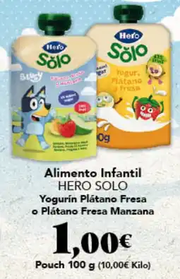 Gadis HERO SOLO Alimento Infantil Yogurín Plátano Fresa o Plátano Freza Manzana oferta