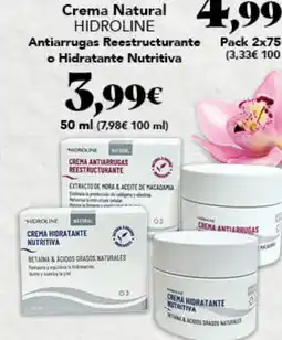 Gadis HIDROLINE Crema Natural Antiarrugas Reestructurante o Hidratante Nutritiva oferta