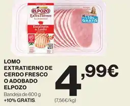 Hipercor ELPOZO Lomo extratierno de cerdo fresco o adobado oferta