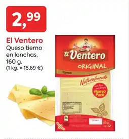Suma Supermercados EL VENTERO Queso tierno en lonchas, oferta