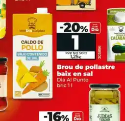 Dia DIA AL PUNTO Brou de pollastre baix en sal oferta