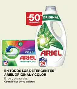 El Corte Inglés En todos los detergentes ariel original y color oferta
