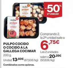 El Corte Inglés COCIMAR Pulpo cocido o cocido a la gallega oferta
