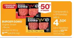 El Corte Inglés GOIKO Burger oferta