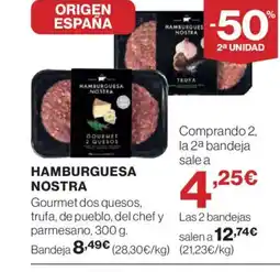 El Corte Inglés NOSTRA Hamburguesa oferta