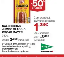 El Corte Inglés OSCAR MAYER Salchichas jumbo classic oferta