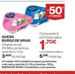 El Corte Inglés BURGO DE ARIAS Queso oferta