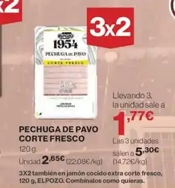 El Corte Inglés Pechuga de pavo corte fresco oferta
