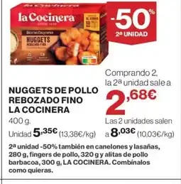 El Corte Inglés LA COCINERA Nuggets de pollo rebozado fino oferta