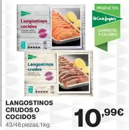 El Corte Inglés Langostinos crudos o cocidos oferta