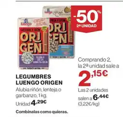El Corte Inglés Legumbres luengo origen oferta