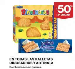 El Corte Inglés En todas las galletas dinosaurus y artinata oferta
