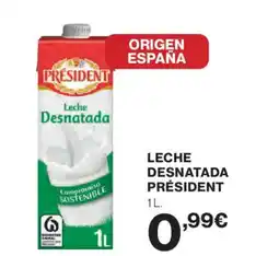 El Corte Inglés PRÉSIDENT Leche desnatada oferta