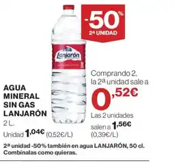 El Corte Inglés LANJARÓN Agua mineral sin gas oferta