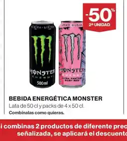 El Corte Inglés MONSTER Bebida energética oferta