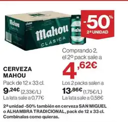 El Corte Inglés MAHOU Cerveza oferta