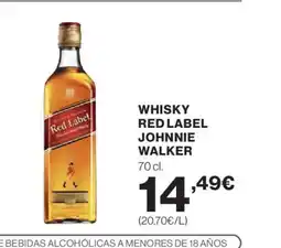 El Corte Inglés Whisky red label johnnie walker oferta