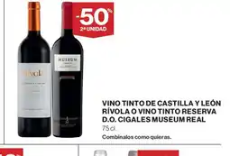 El Corte Inglés Vino tinto de castilla y león rívola o vino tinto reserva d.o. cigales museum real oferta