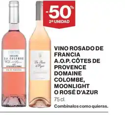 El Corte Inglés Vino rosado de francia a.o.p. côtes de provence domaine colombe, moonlight o rosé d'azur oferta