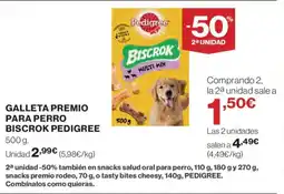 El Corte Inglés PEDIGREE Galleta premio para perro biscrok oferta