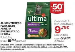 El Corte Inglés ULTIMA Alimento seco para gato adulto esterilizado oferta