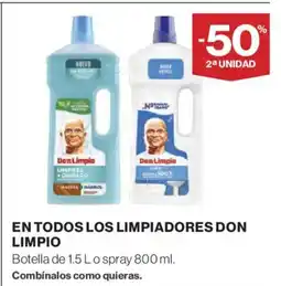 El Corte Inglés DON LIMPIO En todos los limpiadores oferta