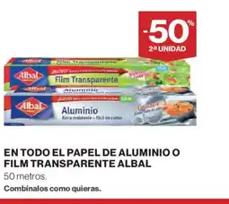 El Corte Inglés ALBAL En todo el papel de aluminio o film transparente oferta