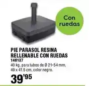 Ferrcash Pie parasol resina rellenable con ruedas oferta