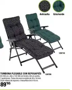 Ferrcash Natur - tumbona plegable con reposapiés oferta
