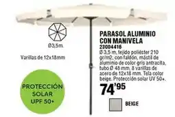 Ferrcash Parasol aluminio con manivela oferta