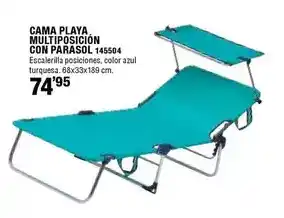 Cama playa multiposición con parasol