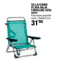 Ferrcash Silla/ cama playa baja fibreline azul oferta