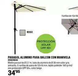 Ferrcash Parasol alumino para balcon con manivela oferta