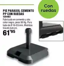 Ferrcash Pie parasol cemento pp con ruedas oferta