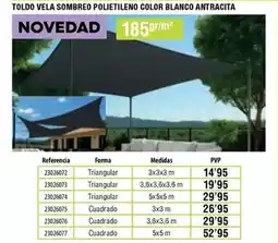 Ferrcash Toldo vela sombreo polietileno color blanco antracita oferta