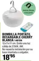 Ferrcash Bombilla portátil recargable cherry blanca oferta