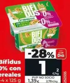 Dia Dia - bifidus cremoso doble 0% con nueces y cereales oferta
