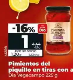 Dia Dia vegecampo - pimientos del piquillo en tiras con ajo oferta