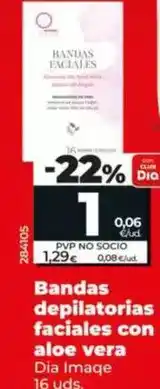 Dia Dia imaqe - bandas depilatorias faciales con aloe vera oferta
