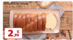 Alcampo Barra brioche cortada oferta