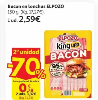 Alcampo ELPOZO Bacon en lonchas oferta