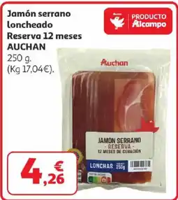 Alcampo AUCHAN Jamón serrano loncheado Reserva 12 meses oferta