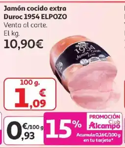 Alcampo 1954 ELPOZO Jamón cocido extra Duroc oferta