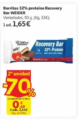 Alcampo WEIDER Barritas 32% proteína Recovery Bar oferta