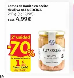 Alcampo ALTA COCINA Lomos de bonito en aceite de oliva oferta